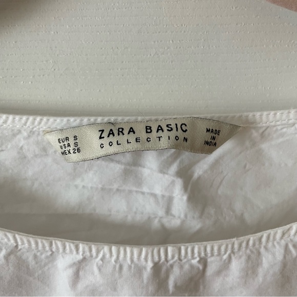 Zara White Embroidered top size S long sleeve - Picture 5 of 12